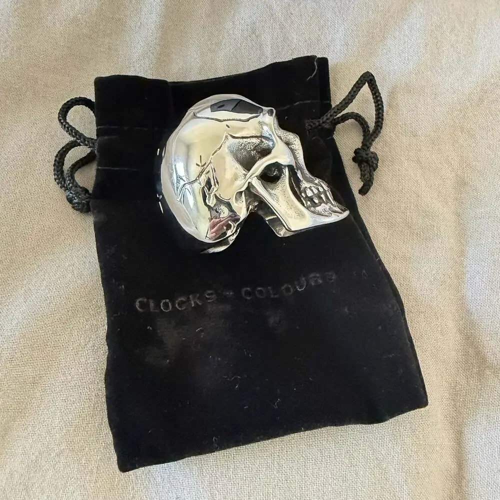 Clocks + Colours Headbanger Stainless Steel Skull Sculpture Paperweight